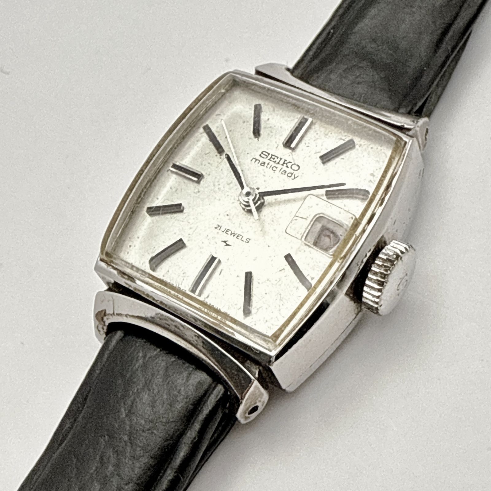 デッドストック 60s セイコーマチックレディ カレンダー 自動巻 腕時計 C114【稼働・極美品・アンティーク・未使用ベルト】SEIKO matic lady