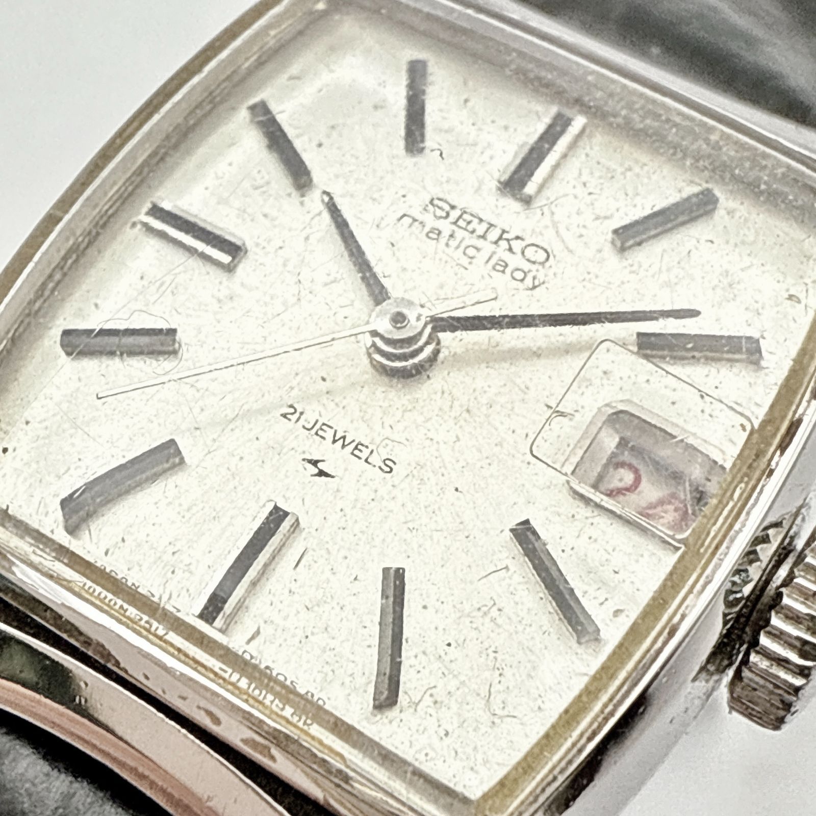 C114【稼働・極美品・アンティーク・未使用ベルト】SEIKO matic lady