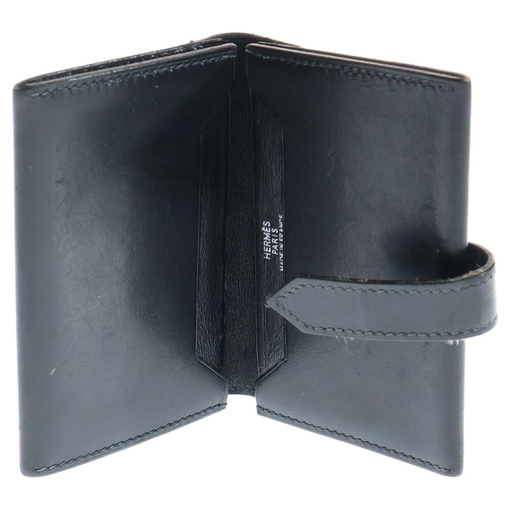 HERMES (エルメス) ベアン レザー カードケース 名刺入れ ブラック □G