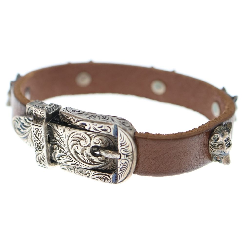 GUCCI グッチ アンガーフォレストブレスレット バンド ブラウン レザー SV 925 524907 シルバー金具