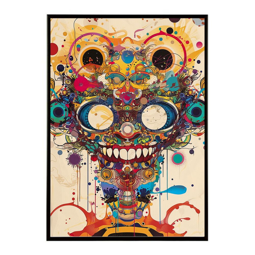 【B1サイズ（約73x103cm）】【lm-poster-3207】【フレーム付き】アバンギャルド アート 前衛的 カラフル サブカル 派手 パニック ポスター イラスト