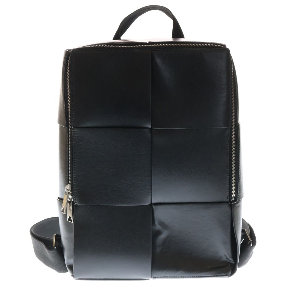 BOTTEGA VENETA ボッテガヴェネタ マキシイントレチャート アルコ リュックサック バックパック ブラック レザー シルバー金具