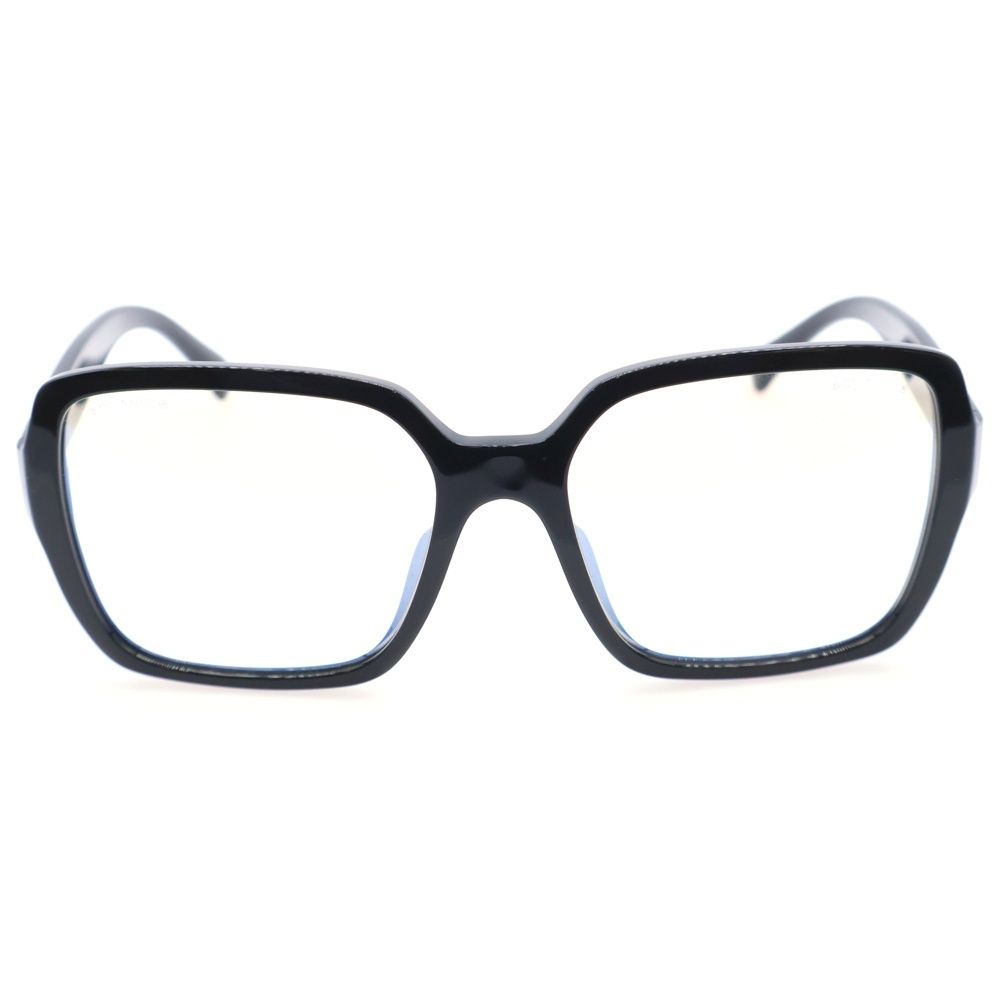 CHANEL (シャネル) ロゴ メガネ ブラックフレーム クリアレンズ 56□17