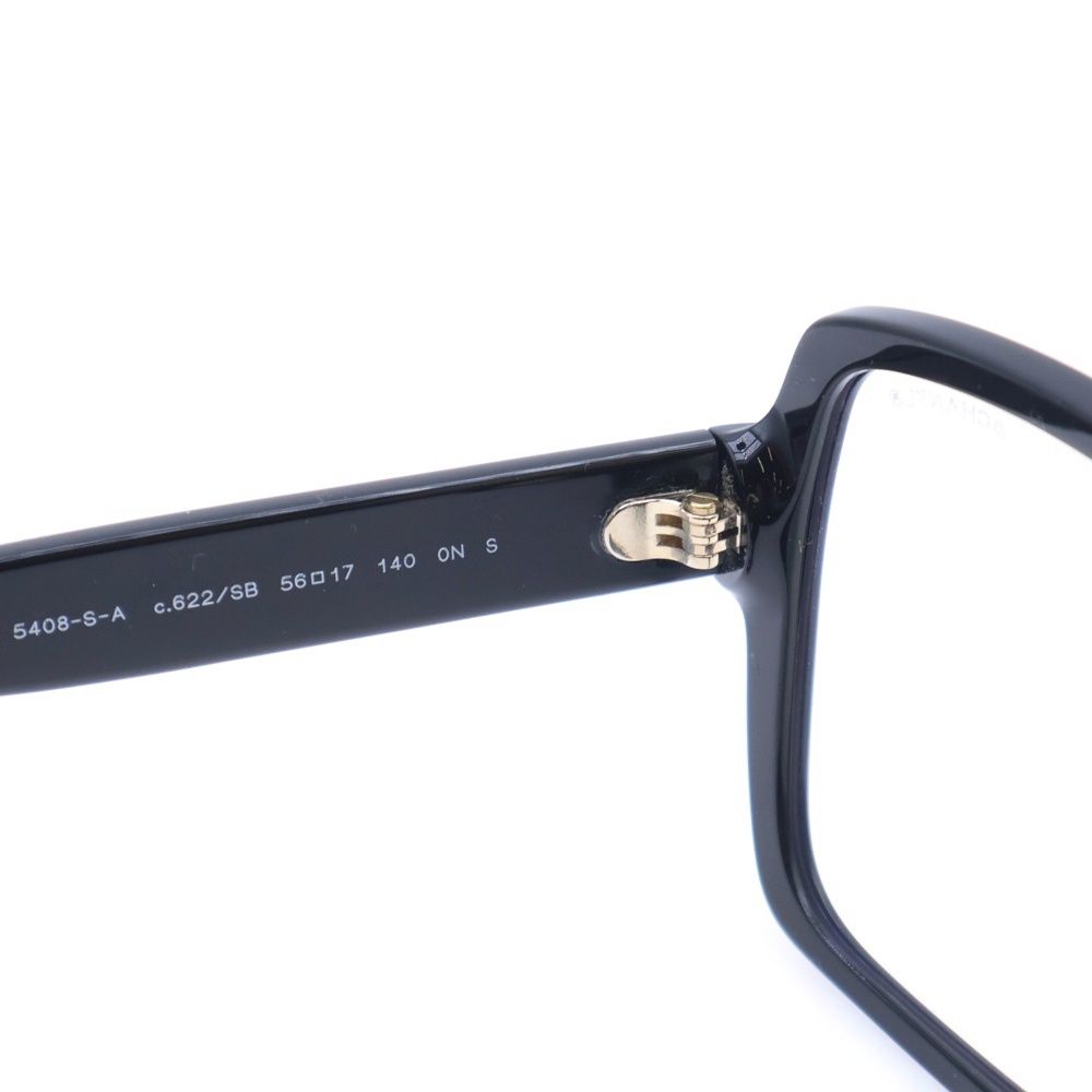 CHANEL (シャネル) ロゴ メガネ ブラックフレーム クリアレンズ 56□17