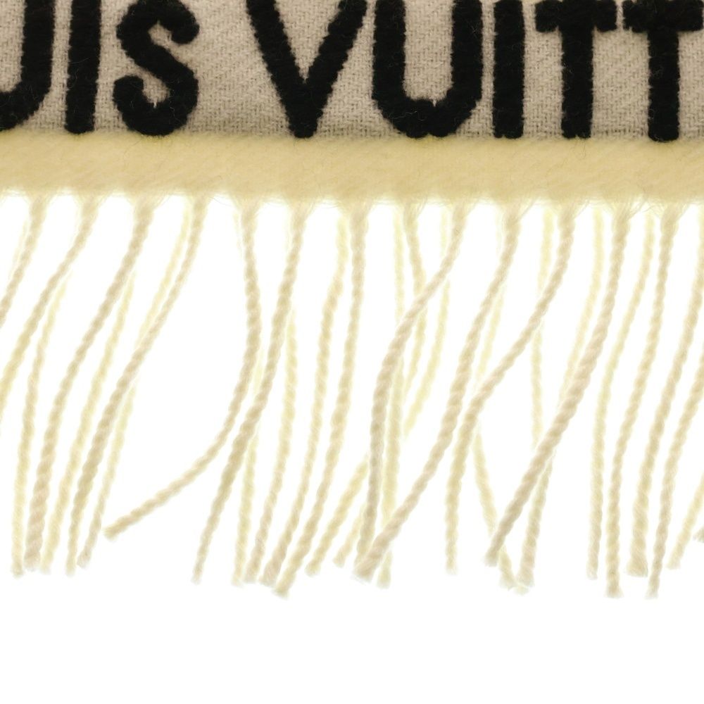  LOUIS VUITTON ルイヴィトン LV 3 D モノグラム シルク混 カシミヤ フリンジ マフラー ホワイト ブラック M 97329 その他 その他