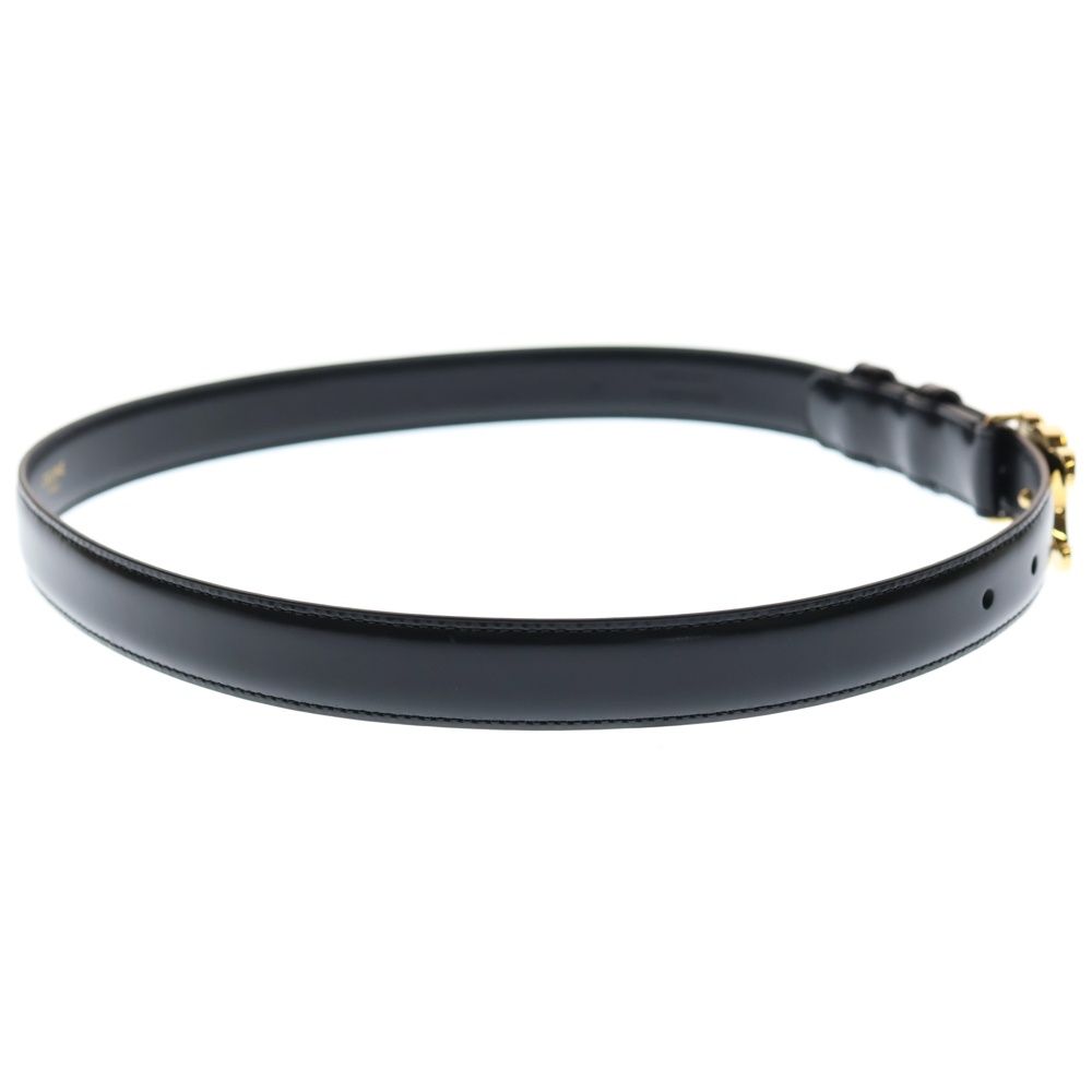 CELINE (セリーヌ) トリオンフ ベルト ブラック レザー ゴールド金具