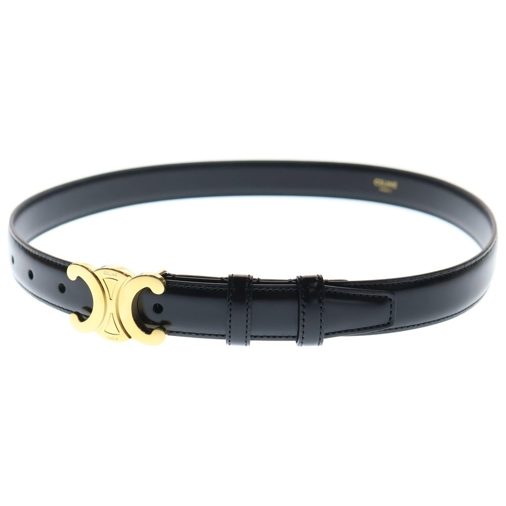 CELINE (セリーヌ) トリオンフ ベルト ブラック レザー ゴールド金具