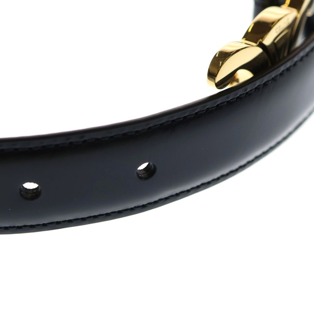 CELINE (セリーヌ) トリオンフ ベルト ブラック レザー ゴールド金具