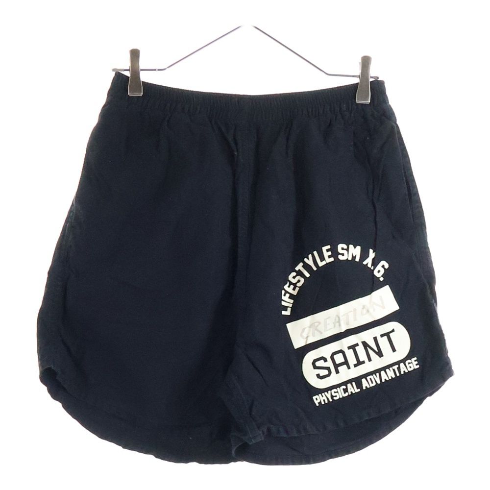 SAINT MICHAEL セントマイケル 24 SS ロゴプリント ショートパンツ YS 8 0000 055 ブラック