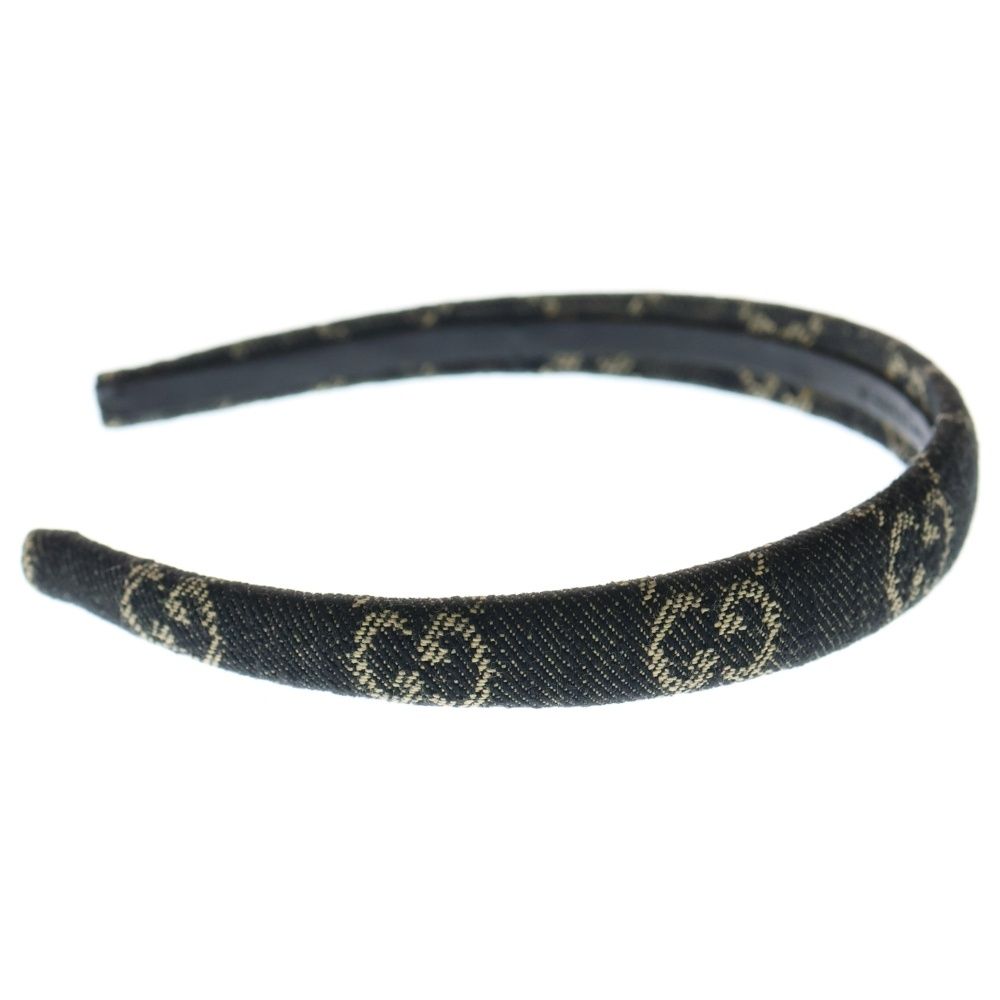 GUCCI グッチ GGキャンバス カチューシャ ブラック 美品 GUCCI (グッチ) GG Canvas Hairband GGキャンバス デニムヘアバンド