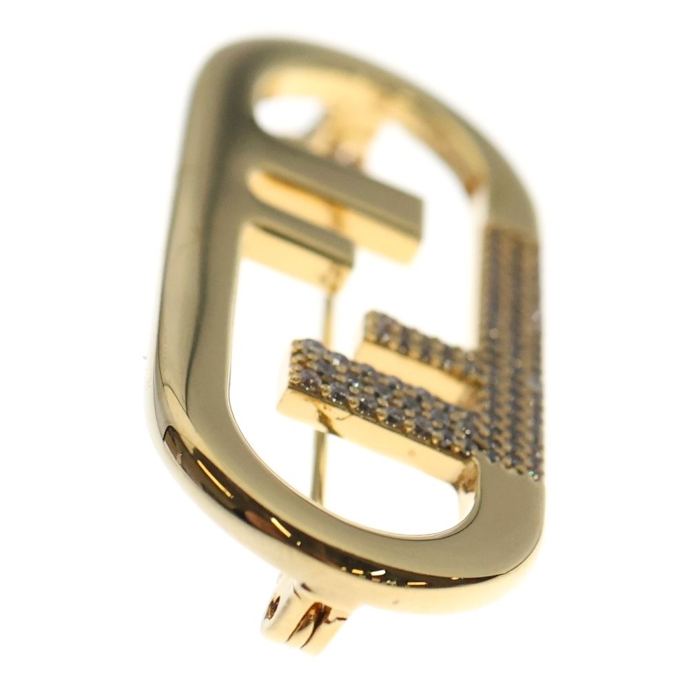 【vintage 美品】FENDI フェンディ　パールブローチゴールド　FFロゴ FENDI（フェンディ） ブローチ FIRST ファースト 8AH759 W2Y