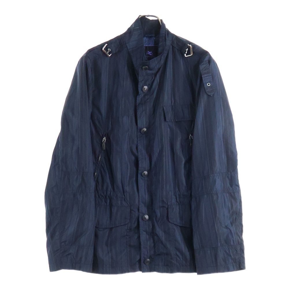 ETRO (エトロ) 裏地ペイズリー柄 ストライプ ナイロン ジップアップ