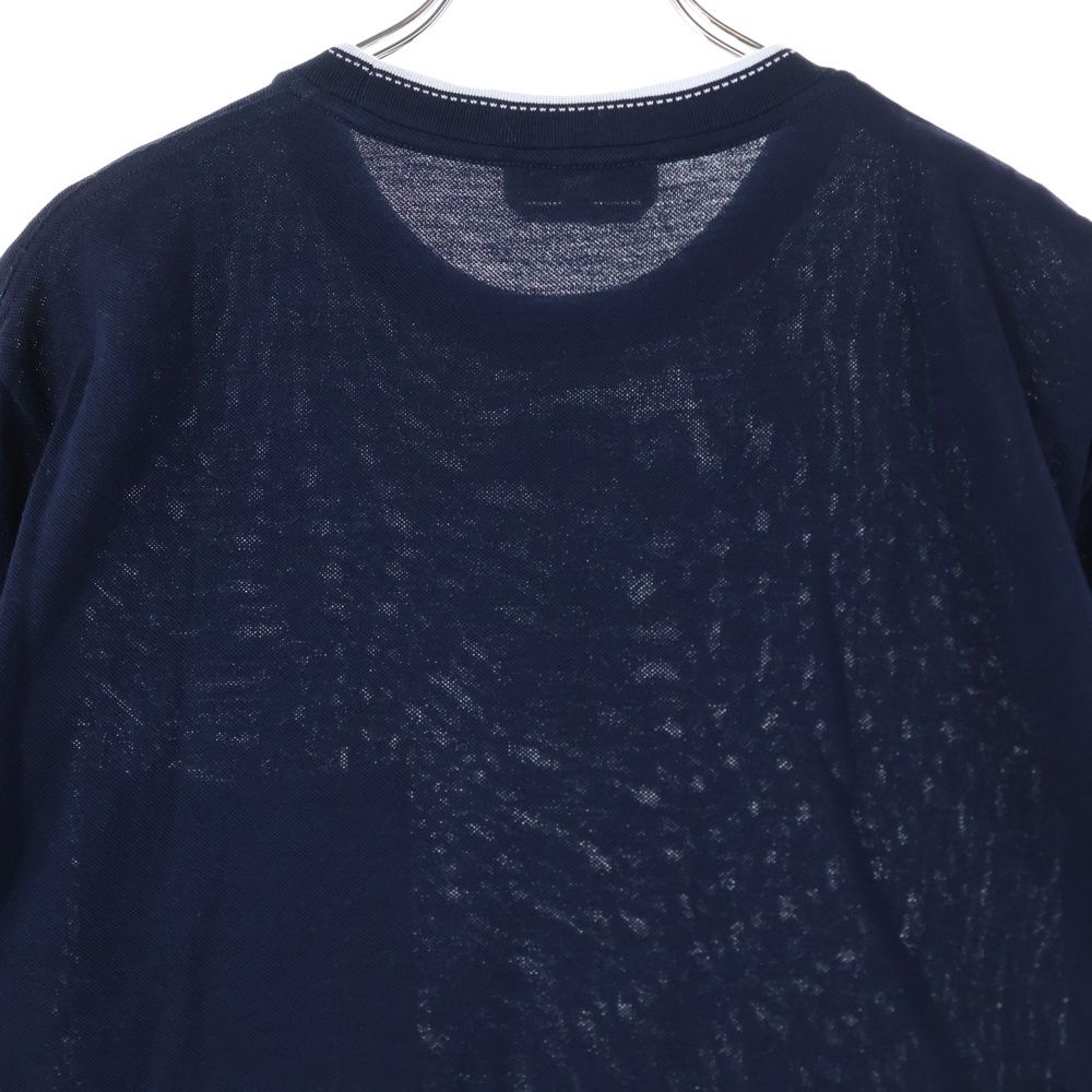 HERMES (エルメス) H刺繍 ポケット付きコットンTシャツ ネイビー