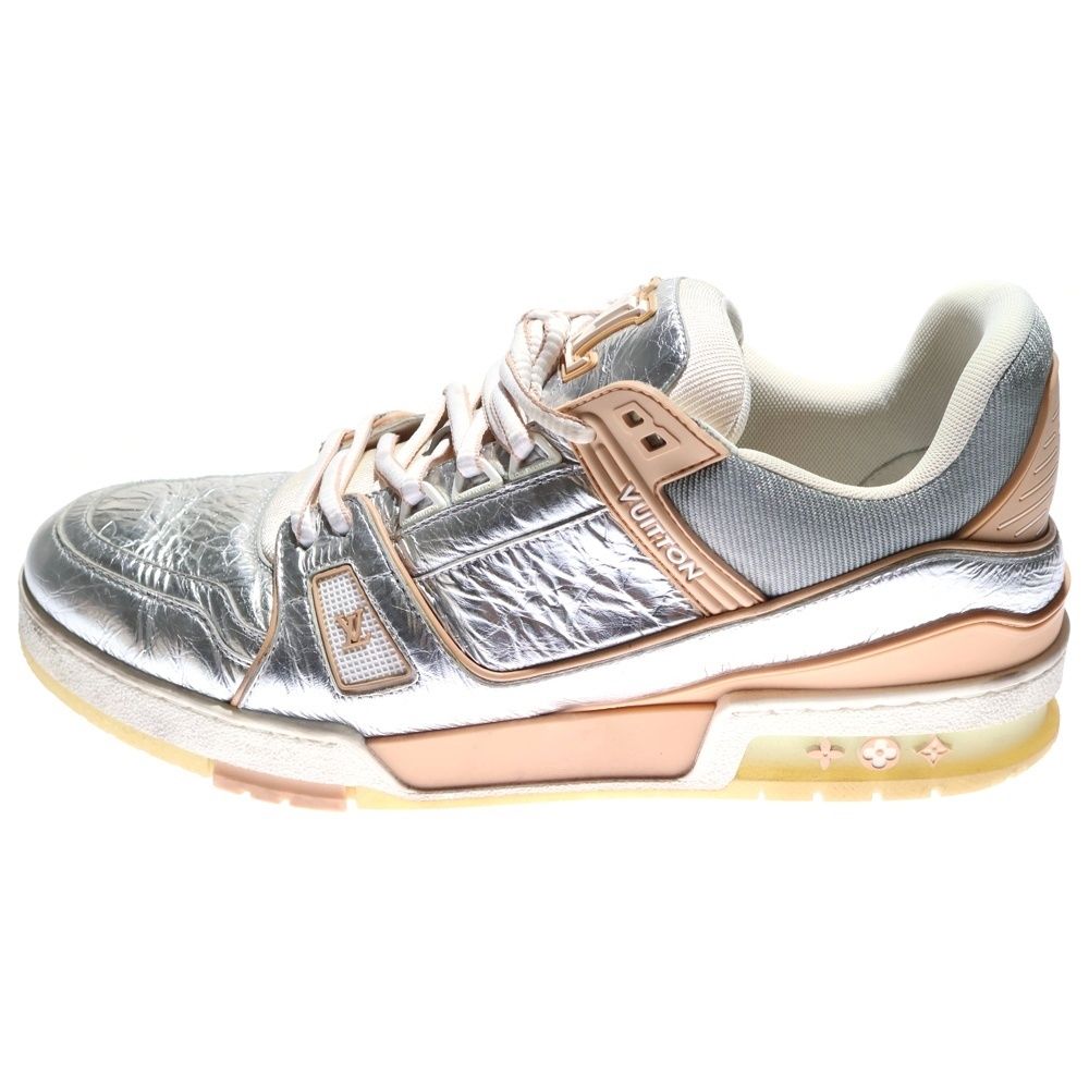 LOUIS VUITTON ルイヴィトン 22 SS LVトレイナーライン メタリック ローカットスニーカー シルバー LD 0251
