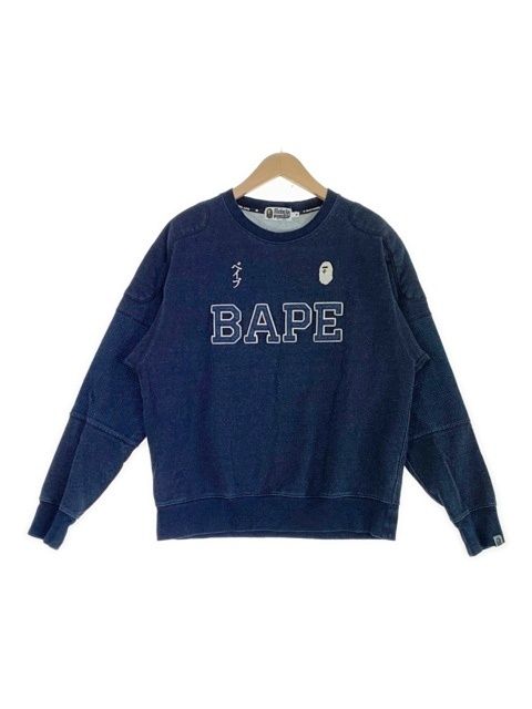 中古】A BATHING APE ｱﾍﾞｲｼﾝｸﾞｴｲﾌﾟ BAPE ﾍﾞｲﾌﾟ ｽｳｪｯﾄ ﾄﾚｰﾅｰ 刺繍 ﾛｺﾞ