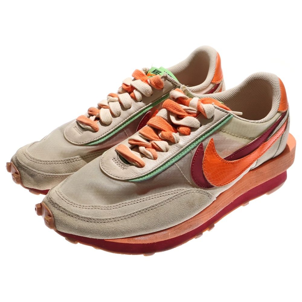 NIKE ナイキ ×Sacai ×CLOT LD WAFFLE ORANGE BLAZE DH 1347-100 クロット サカイ ワッフル オレンジブレイズ ローカットスニーカー US 9.5 27.5 cm ベージュ オレンジ