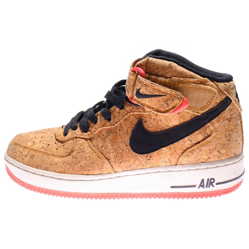 NIKE ナイキ 観賞用 2015年製 AIR FORCE 1 MID Cork 748282-100 エアフォース1 コルク ミッドカットスニーカー ブラウン US 7.5 25.5 cm