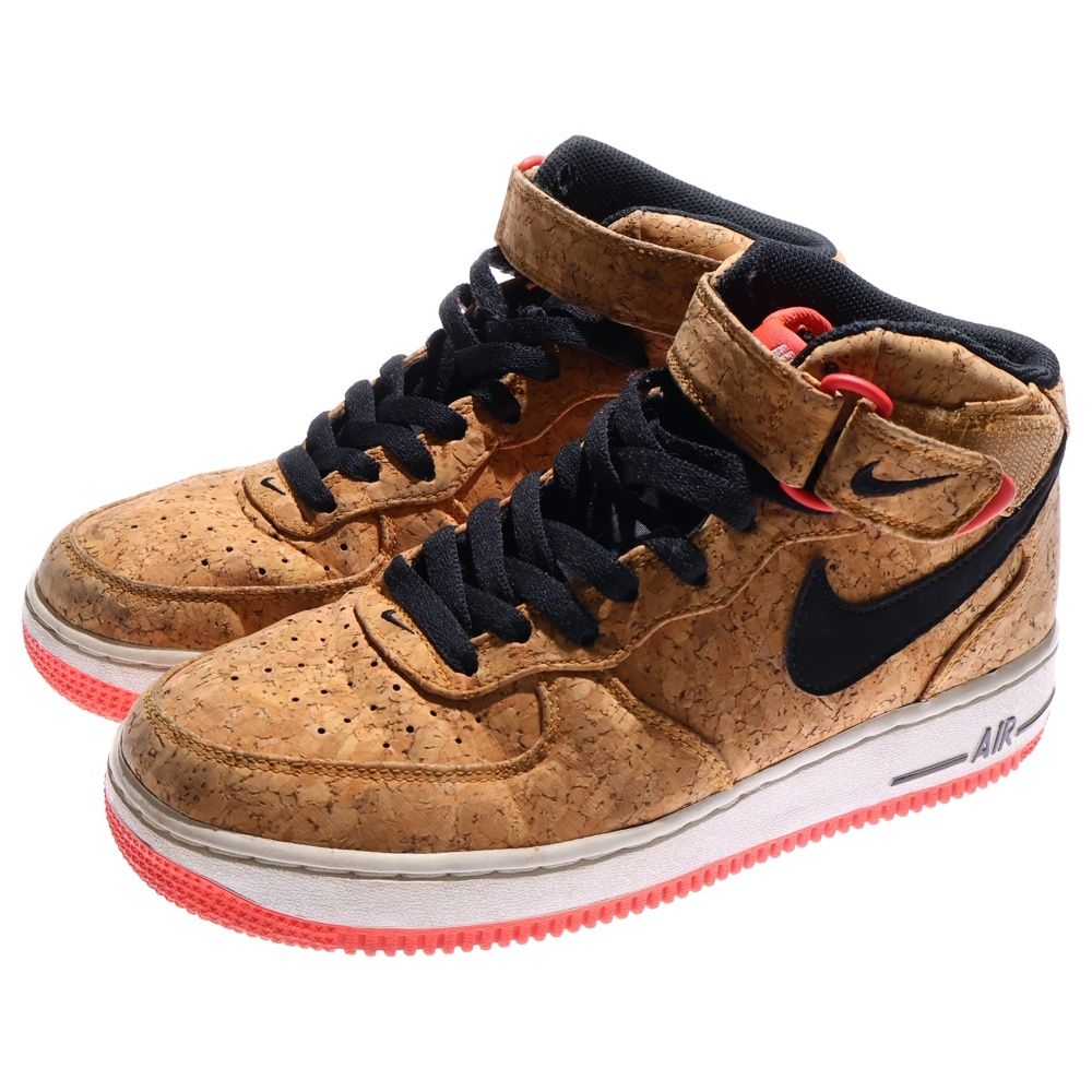 NIKE ナイキ 観賞用 2015年製 AIR FORCE 1 MID Cork 748282-100 エアフォース1 コルク ミッドカットスニーカー ブラウン US 7.5 25.5 cm