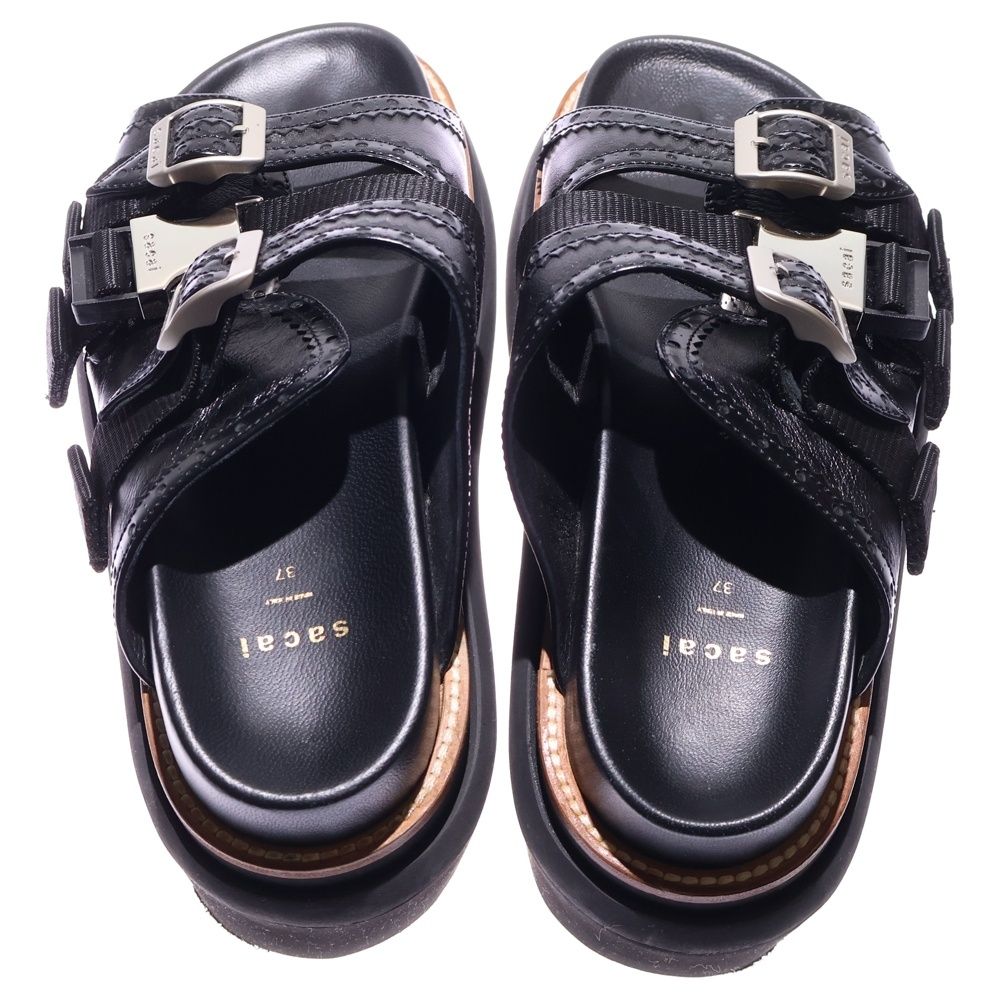 Sacai (サカイ) 23SS Wingtip Sandals ウィングチップ レザー サンダル