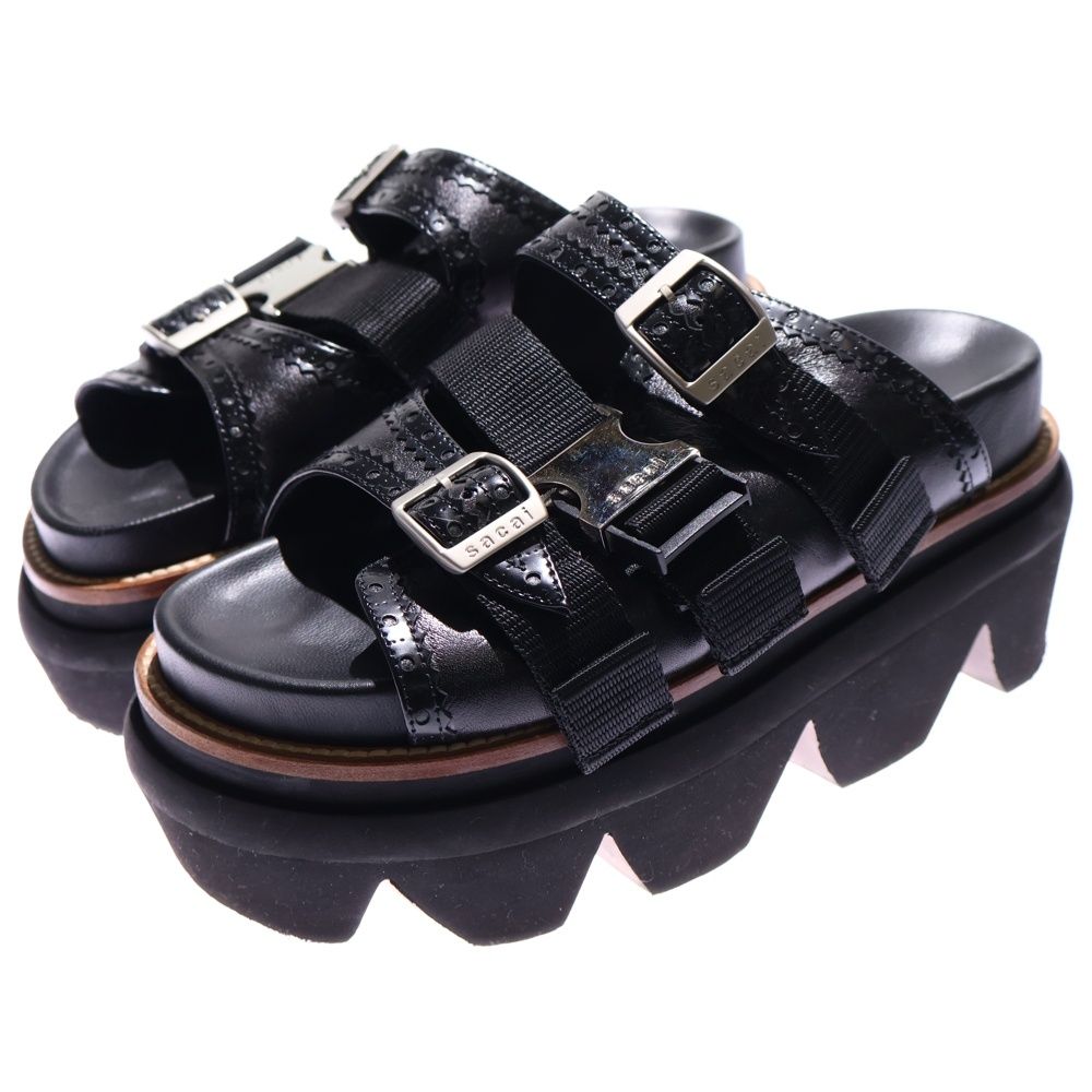 Sacai (サカイ) 23SS Wingtip Sandals ウィングチップ レザー サンダル