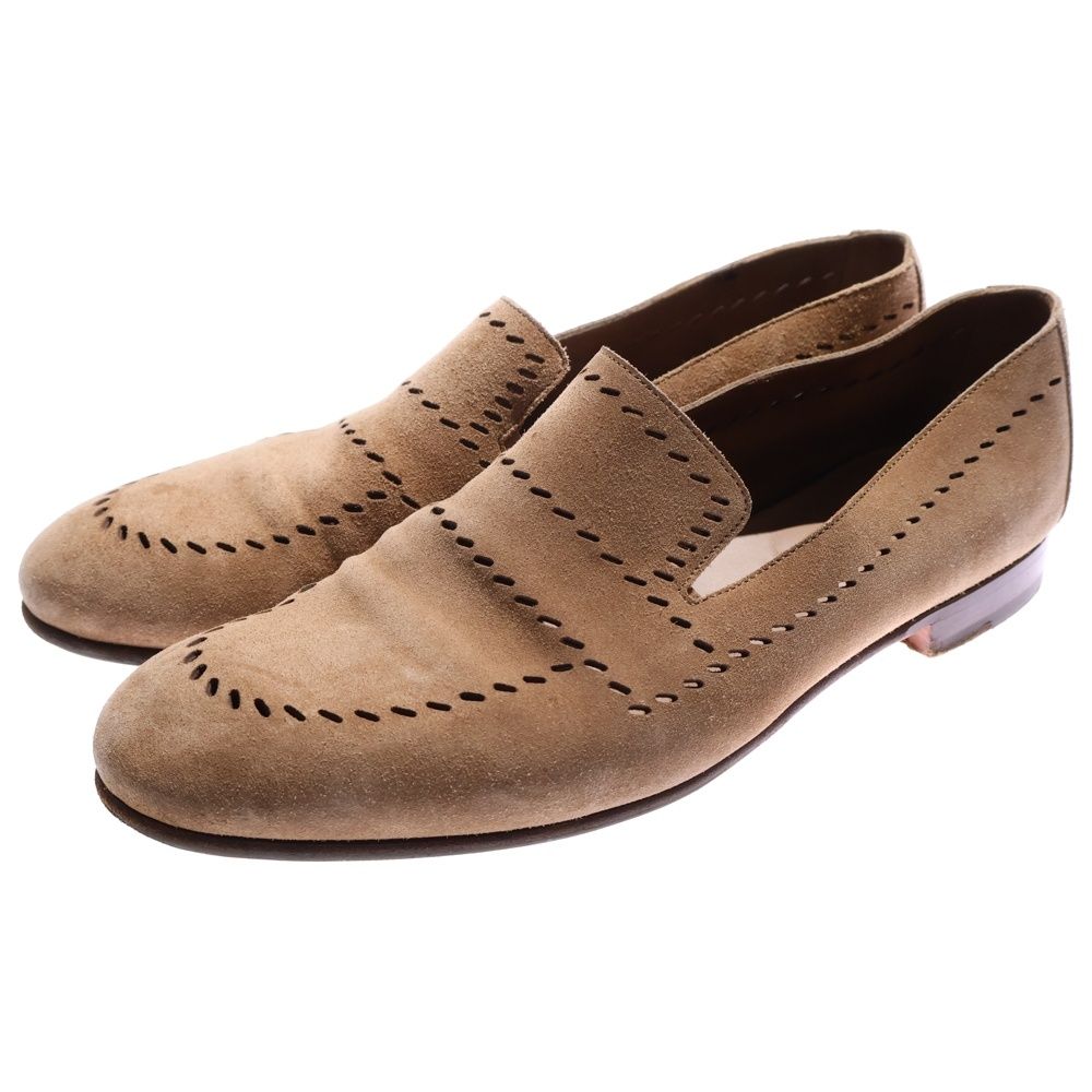 HERMES エルメス スウェード ローファー スリッポン シューズ ベージュ