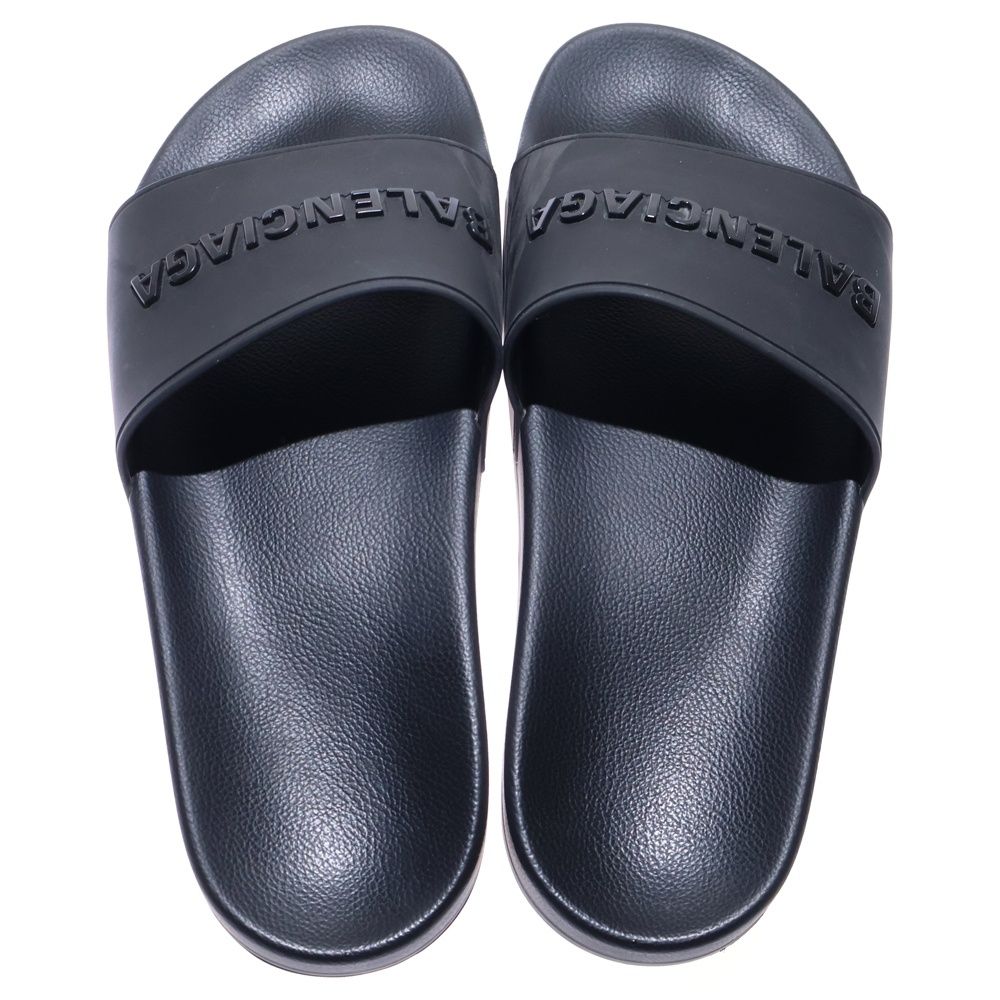 BALENCIAGA (バレンシアガ) ラバー ロゴ フラット シャワーサンダル