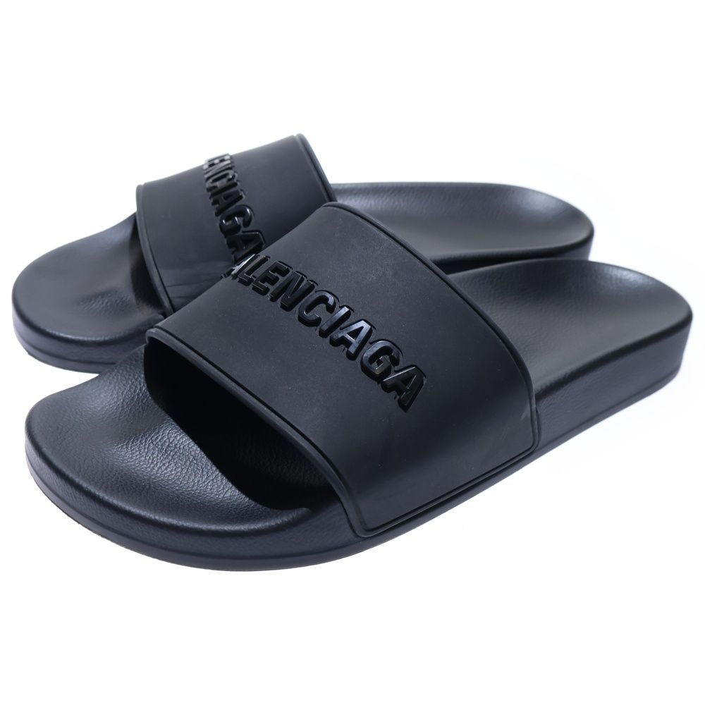 BALENCIAGA (バレンシアガ) ラバー ロゴ フラット シャワーサンダル