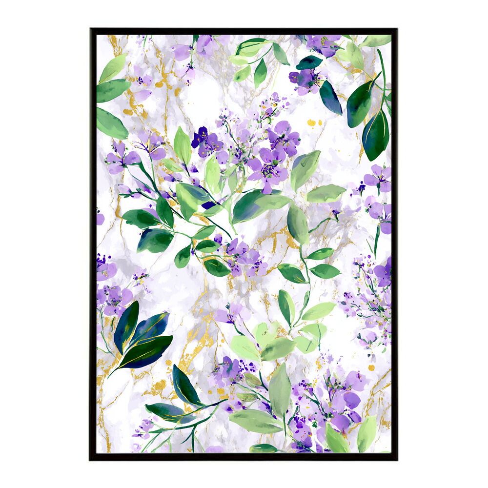 【B1サイズ（約73x103cm）】【lm-poster-328】【フレーム付き】フラワーポスター 北欧風 花柄 アートプリント 壁掛け リビング 玄関 寝室 壁飾り カフェ風 アートパネル