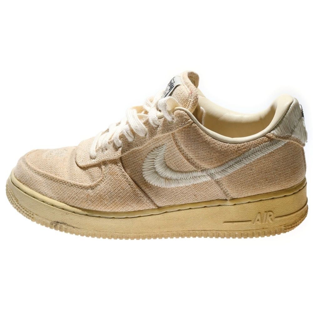 NIKE ナイキ ×STUSSY AIR FORCE 1 LOW FOSSIL STONE CZ 9084-200 ステューシー エアフォース1 ロー フォッシルストーン ローカットスニーカー US 9.5 27.5 cm アイボリー