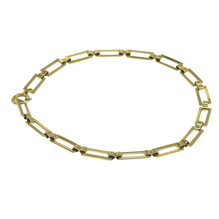 デザイン チェーン ブレスレット K18YG 750 イエローゴールド 17cm