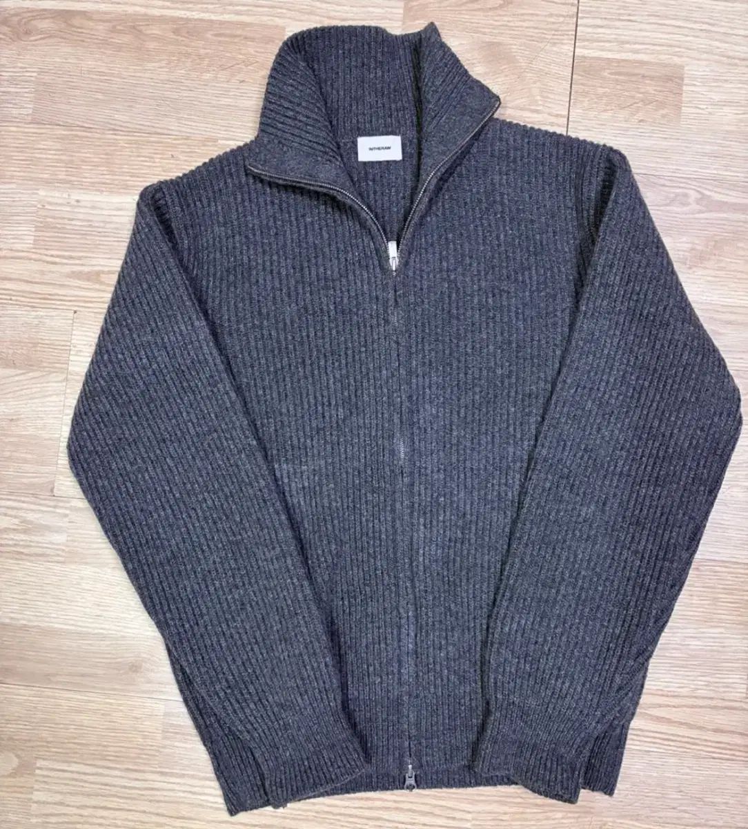 2 INTHERAW ロイ フルジップアップ ニットパーカ ディープグレー