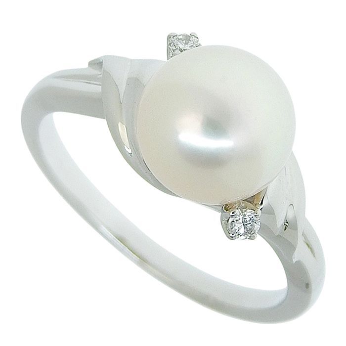 MIKIMOTO ミキモト デザイン パール リング Pt900 プラチナ パール