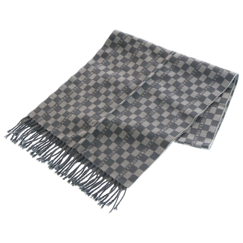 FENDI フェンディ FFロゴ ブロックチェック マフラー ストール