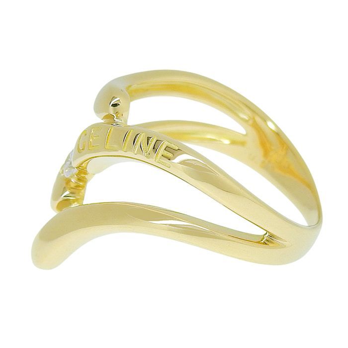 CELINE セリーヌ デザイン ダイヤ リング K18YG 750 イエローゴールド