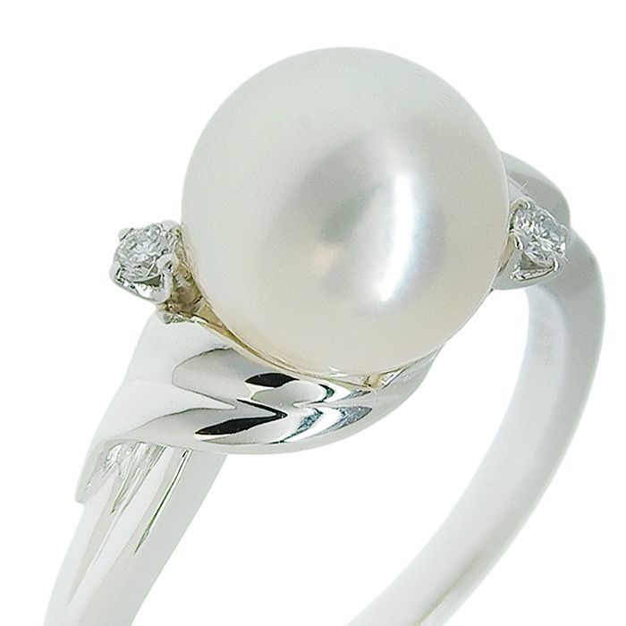 MIKIMOTO ミキモト デザイン パール リング Pt900 プラチナ パール