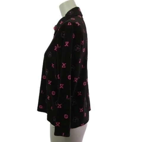 レオナールスポーツ LEONARD SPORT ポロシャツ 長袖 ロゴプリント 7分袖 ブラウン 茶 42