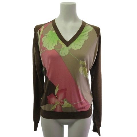 レオナール LEONARD PARIS パリス 白タグ ニットソー 長袖 Vネック