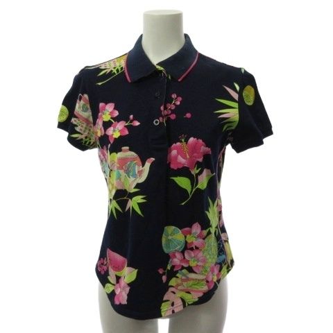 レオナールスポーツ LEONARD SPORT ポロシャツ 半袖 花柄 リゾート柄 レオナールスポーツ LEONARD SPORT ポロシャツ 半袖 花柄 リゾート柄