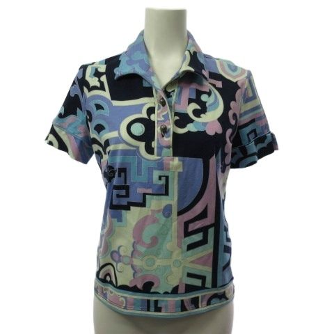 レオナール LEONARD ファッション FASHION シャツ ブラウス 総柄 半袖 パープル M