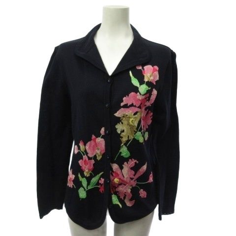 レオナール LEONARD FASHION ファッション カーディガン 衿付き シルク