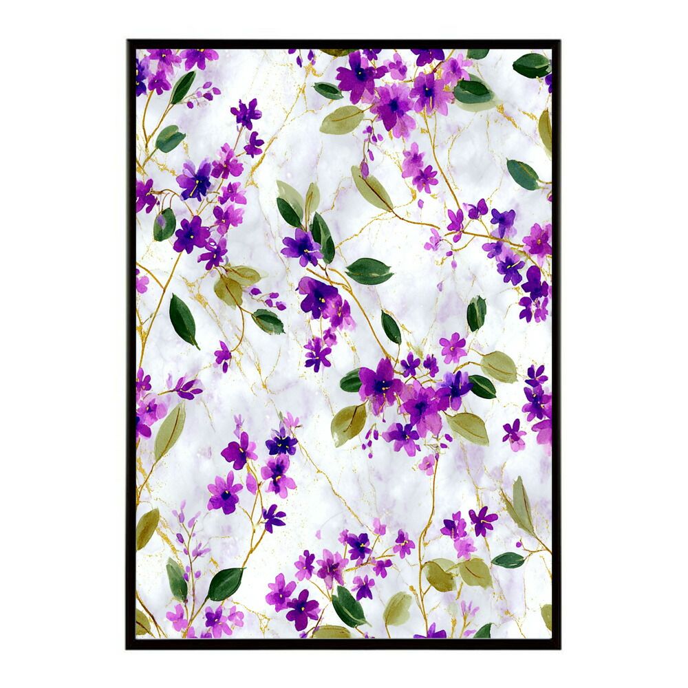 【B2サイズ（約51x73cm）】【lm-poster-331】【フレーム付き】フラワーポスター 北欧風 花柄 アートプリント 壁掛け リビング 玄関 寝室 壁飾り カフェ風 アートパネル