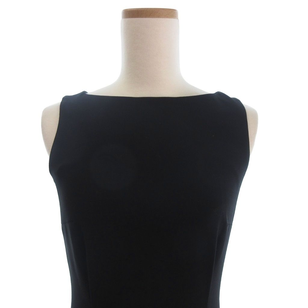 【新品】タグ付き　セオリー　ウールブレンドノースリーブブラックひざ丈ワンピース セオリー Theory ワンピース ひざ丈 00 黒 ブラック ノースリーブ /AP