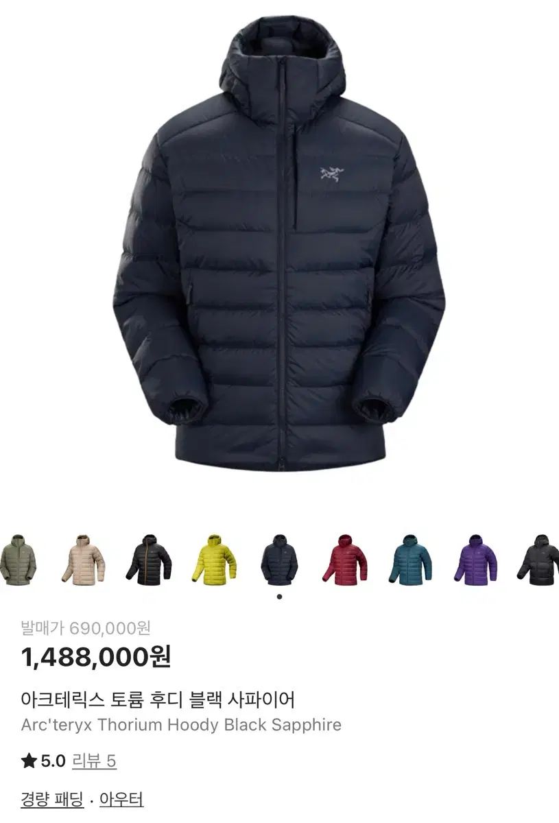 ARC TERYX アークテリクス トーリウム WHO フーディ ダウン ブラック サファイア