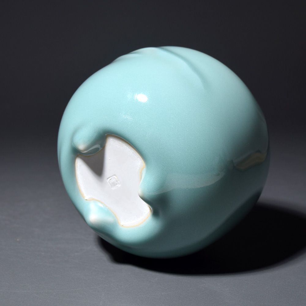 新品未使用品 京焼 松本為佐視 青磁香炉 三足香炉 香爐 香道具 茶道具