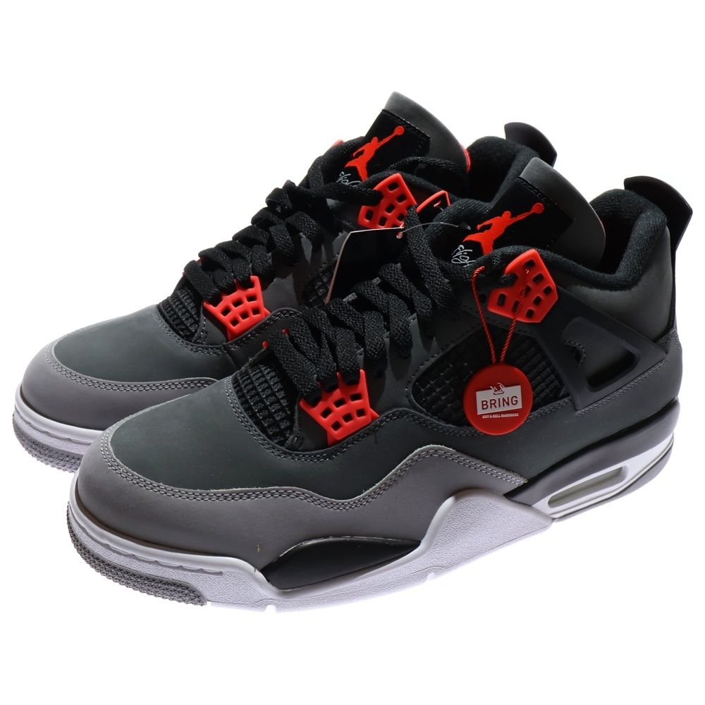 NIKE ナイキ AIR JORDAN 4 RETRO エアジョーダン4 レトロ インフラ レッド ハイカットスニーカー グレー ブラック US 10 28 cm DH 6927-061