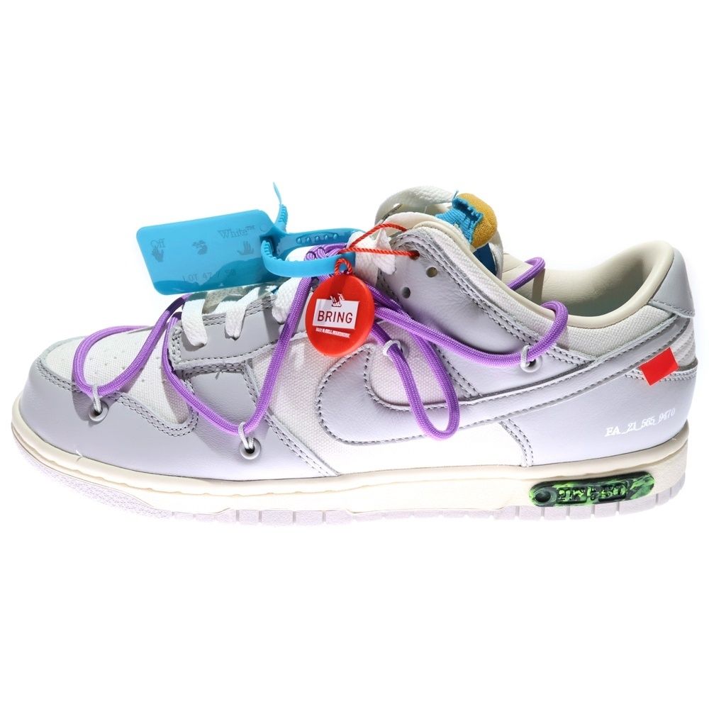 NIKE ナイキ ×OFF WHITE DUNK LOW 1 OF 50 47 オフホワイト ダンク ローカットスニーカー グレー ホワイト US 8.5 26.5 cm DM 1602-125