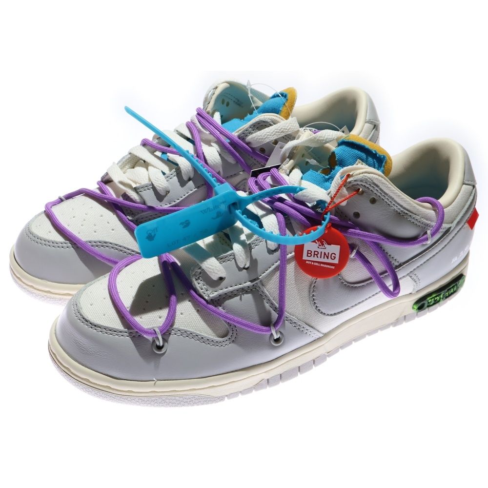 NIKE ナイキ ×OFF WHITE DUNK LOW 1 OF 50 47 オフホワイト ダンク ローカットスニーカー グレー ホワイト US 8.5 26.5 cm DM 1602-125