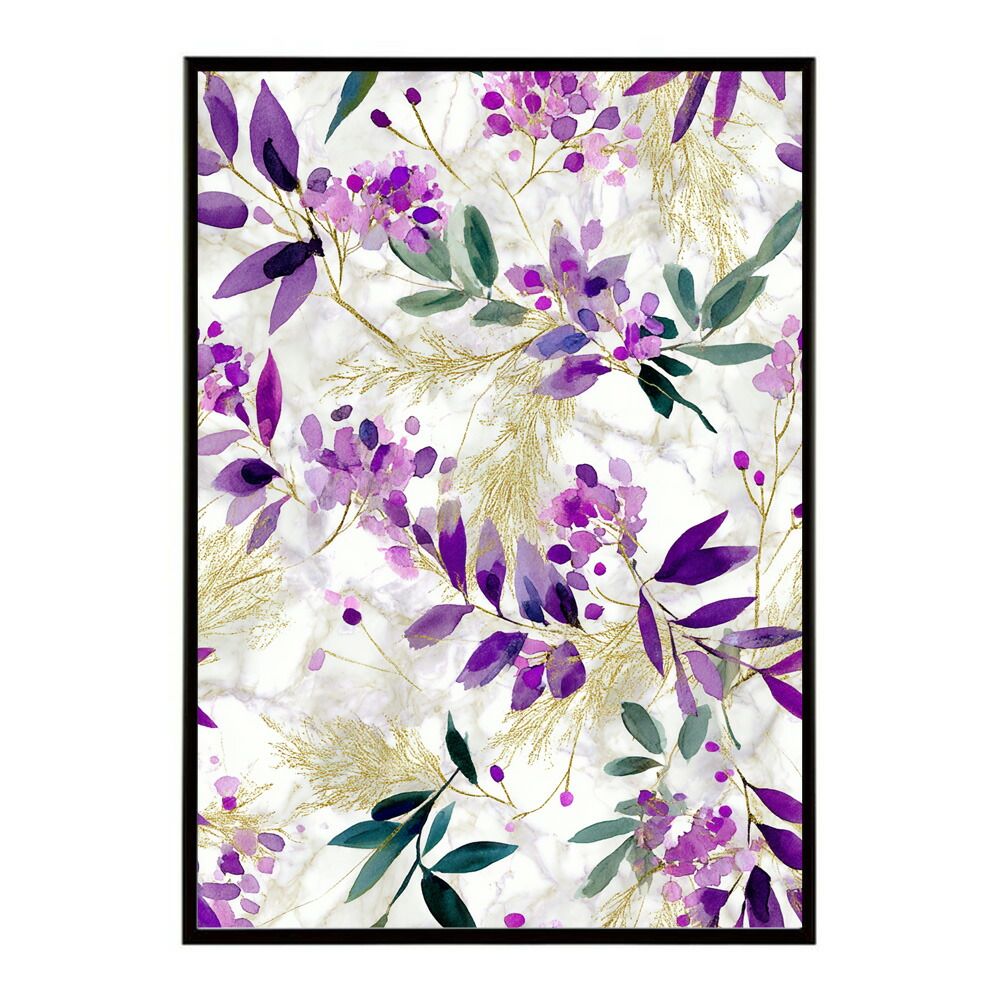 【B3サイズ（約36x51cm）】【lm-poster-333】【フレーム付き】フラワーポスター 北欧風 花柄 アートプリント 壁掛け リビング 玄関 寝室 壁飾り カフェ風 アートパネル