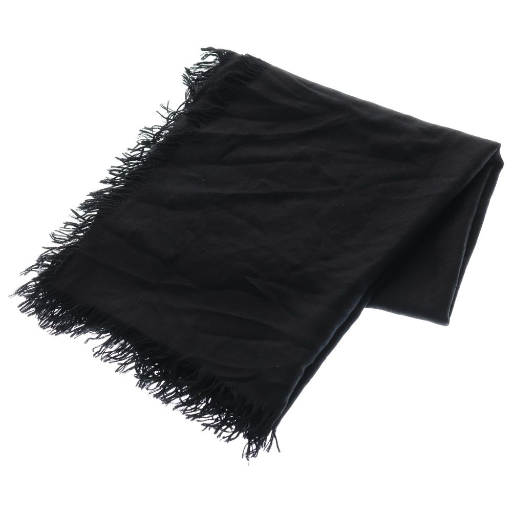 CHROME HEARTS クロムハーツ CH PLS SCARF プラス 総柄ジャガード シルク混 ウール フリンジ ストール スカーフ マフラー ブラック