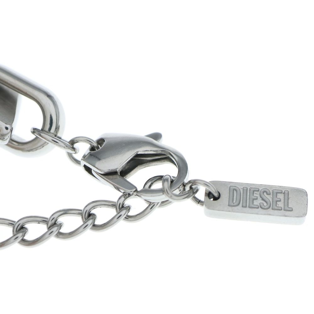 DIESEL ディーゼル ブレスレット シルバー　DIESELロゴ付き DIESEL オンライン (ディーゼル) STEEL Dロゴ ブレスレット シルバー